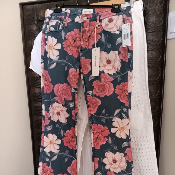 Driftwood Women's Flowered Bootcut Jeans - Eva - Picture 1 of 7